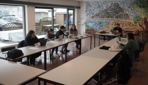 All the partners representatives are staying at the table and discuss about the project