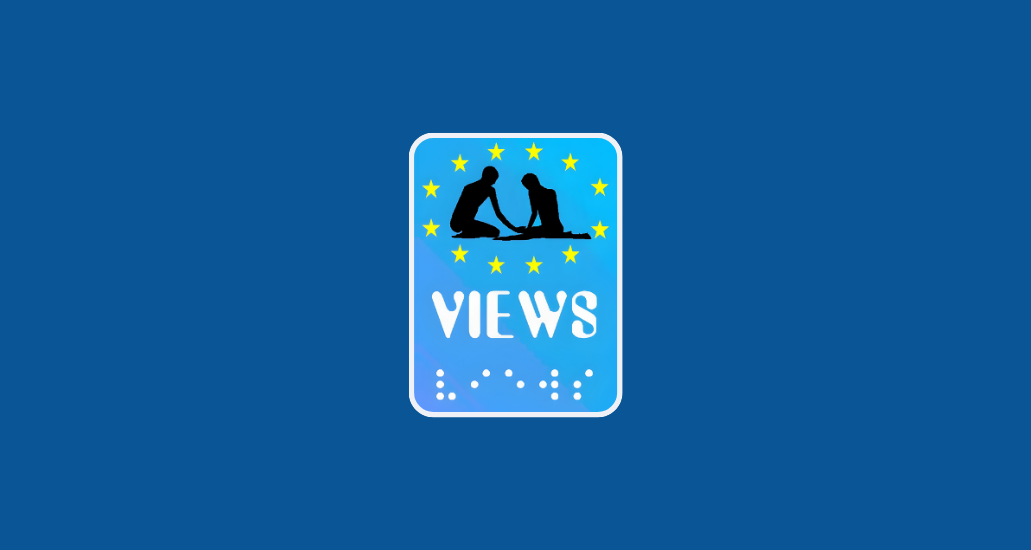 Background blue with VIEWS logo