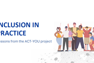 Recommendations cover featuring the text "Inclusion in Practice" and a diverse group of people standing on a globe