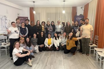 A group picture of the participants during the visit of the city (Predeal, Romania)