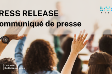 Press release visual with a background of adult students participating in a class