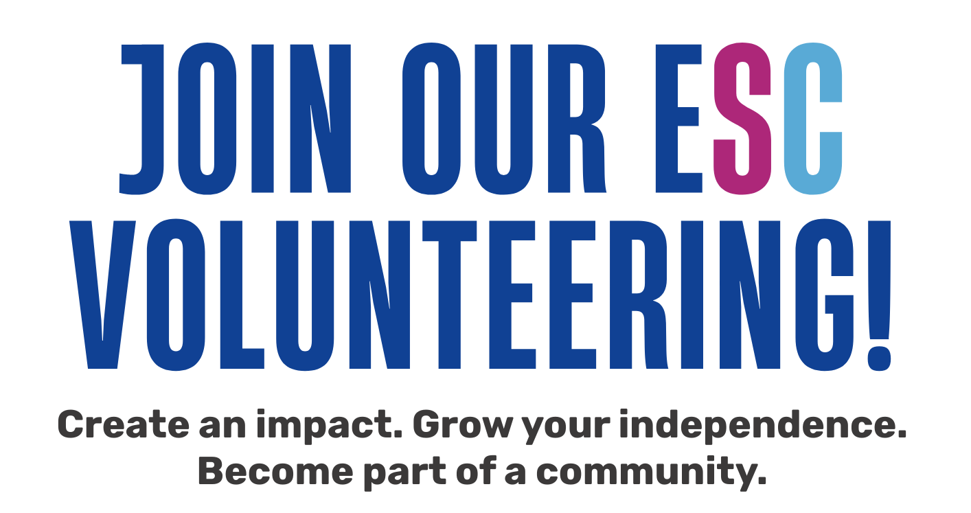 Volunteer with the esc banner
